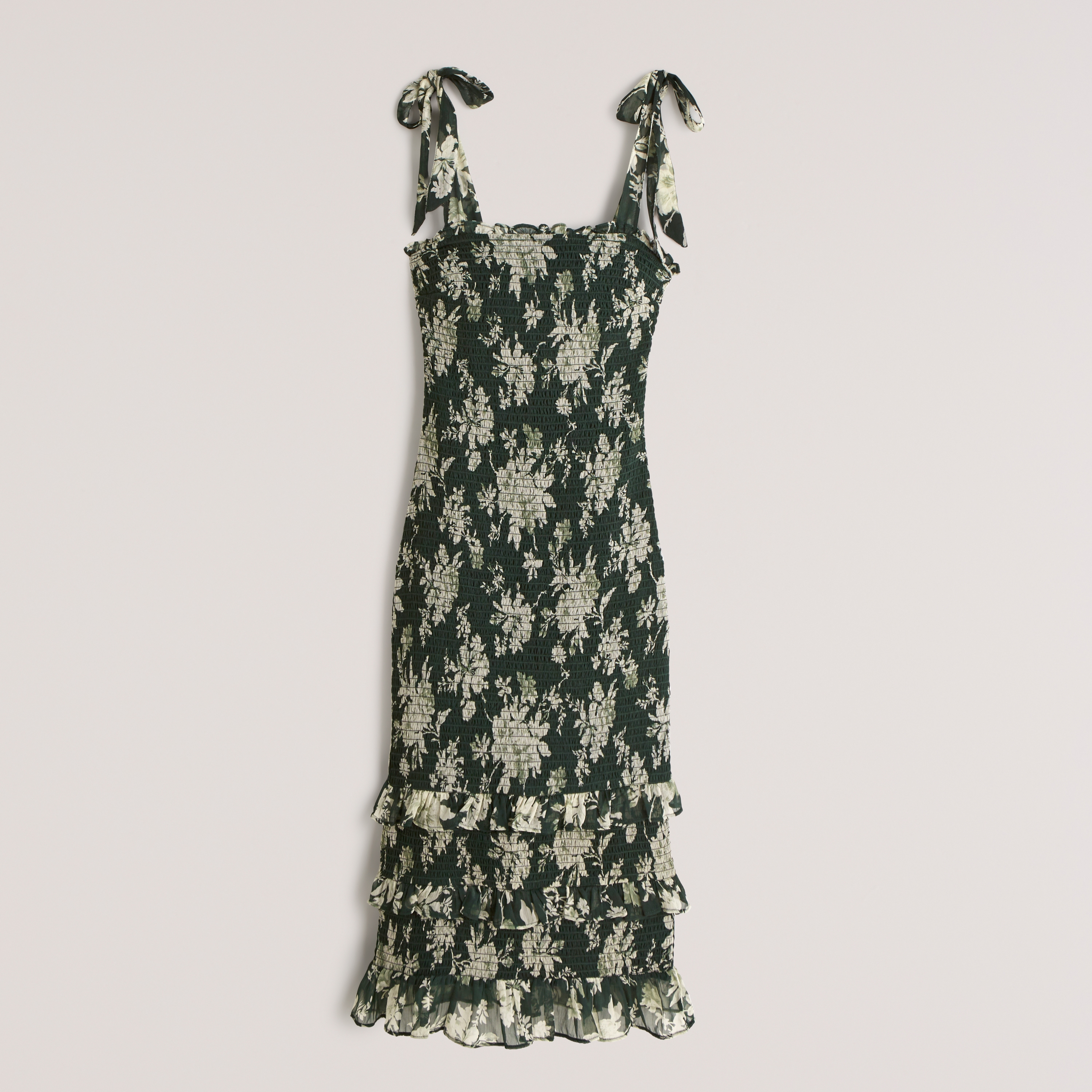 Women's Tie-Strap Smocked Midi Dress ...